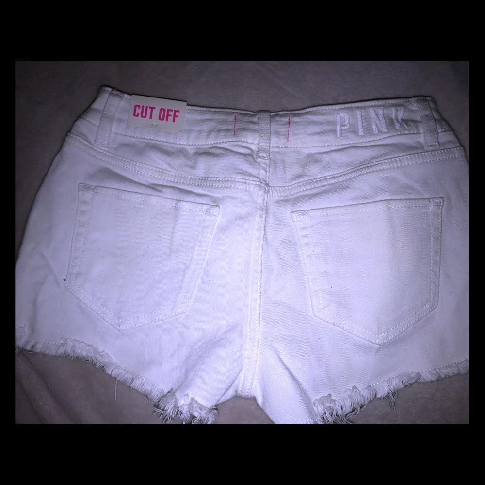 White cut off shorts